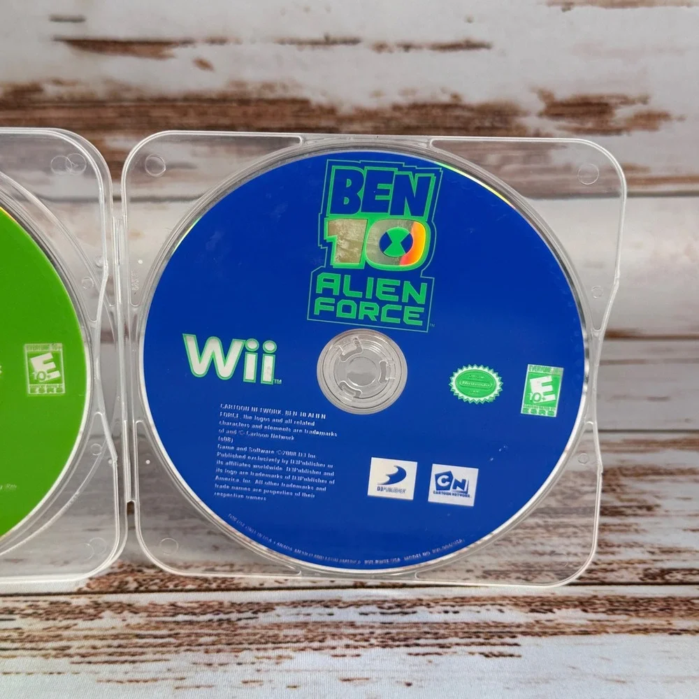 Ben 10 Protector of Earth & Alien Force Nintendo Wii Game Lot Discs Used